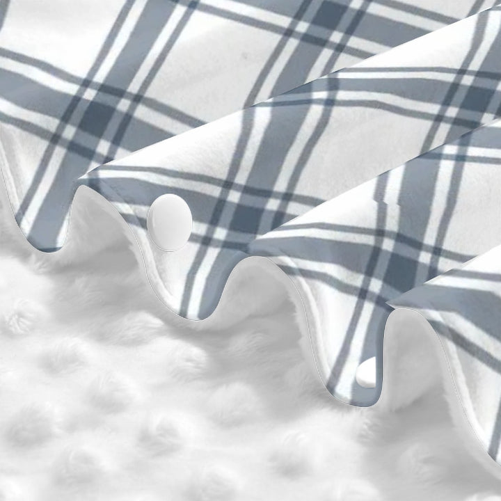 Blue and Grey Plaid Baby Car Seat Cover