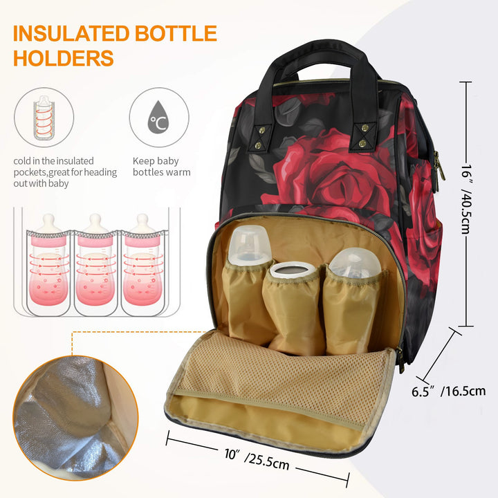 Red Rose Diaper Bag