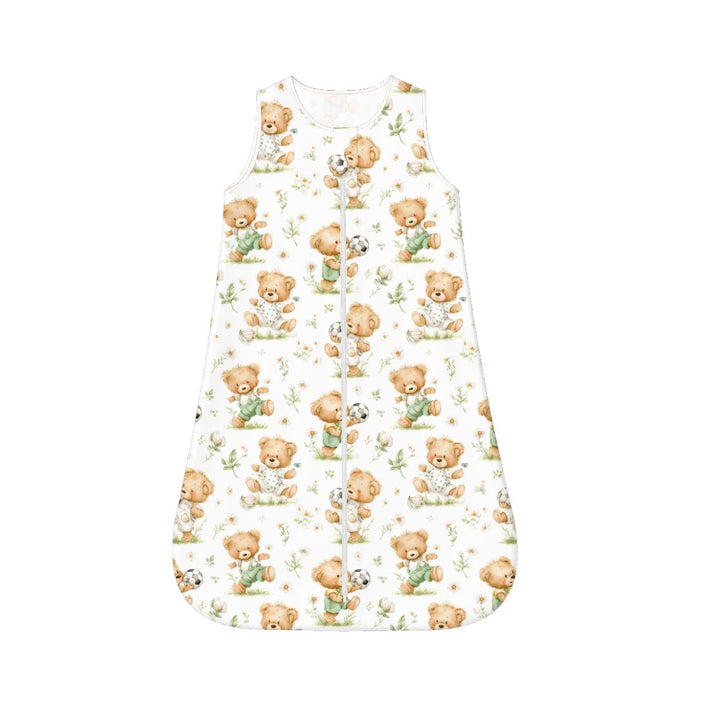 Teddy Bears Playing Soccer Sleeveless Baby Sleep Sack