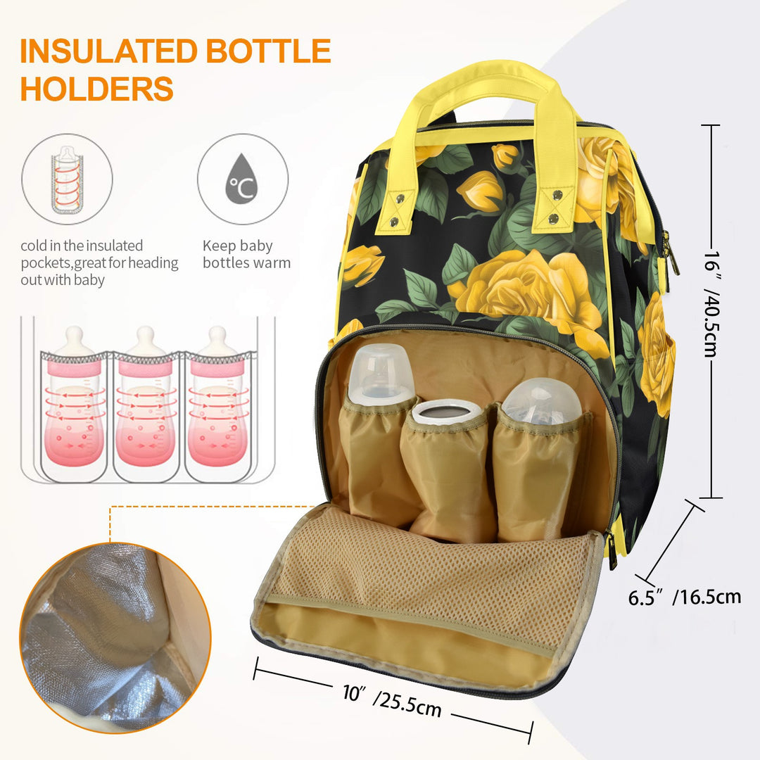 Yellow Rose Diaper Bag