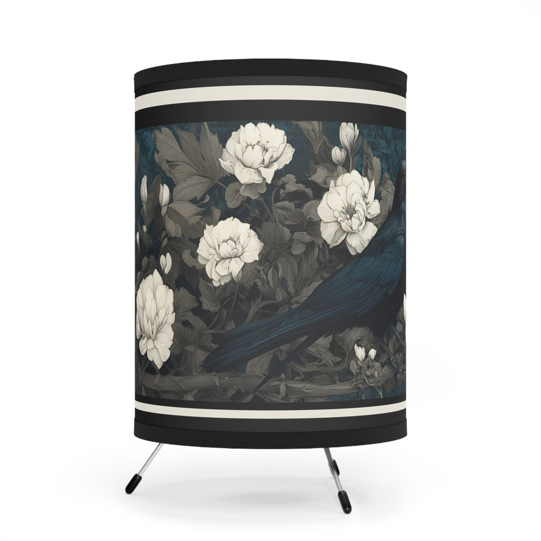 Raven and White Crow Floral Lamp