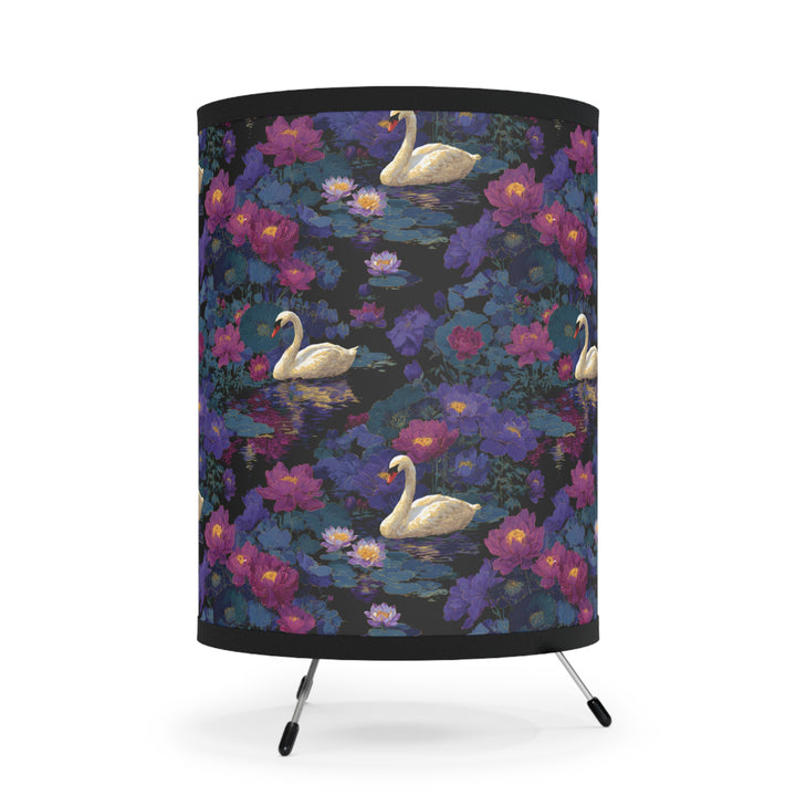 Swan Floral Pattern Tripod Lamp