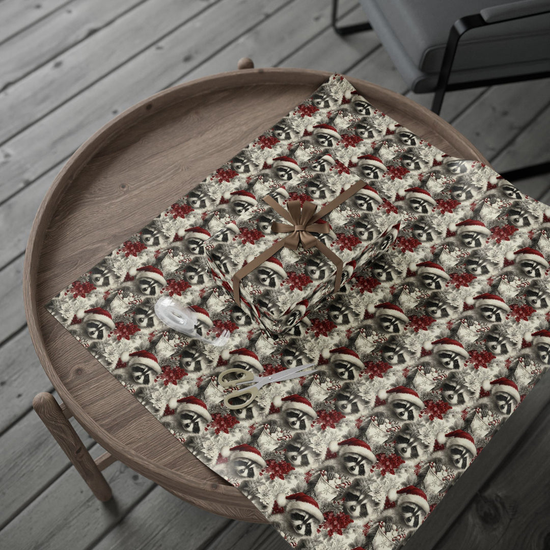 Christmas Raccoon Wrapping Paper