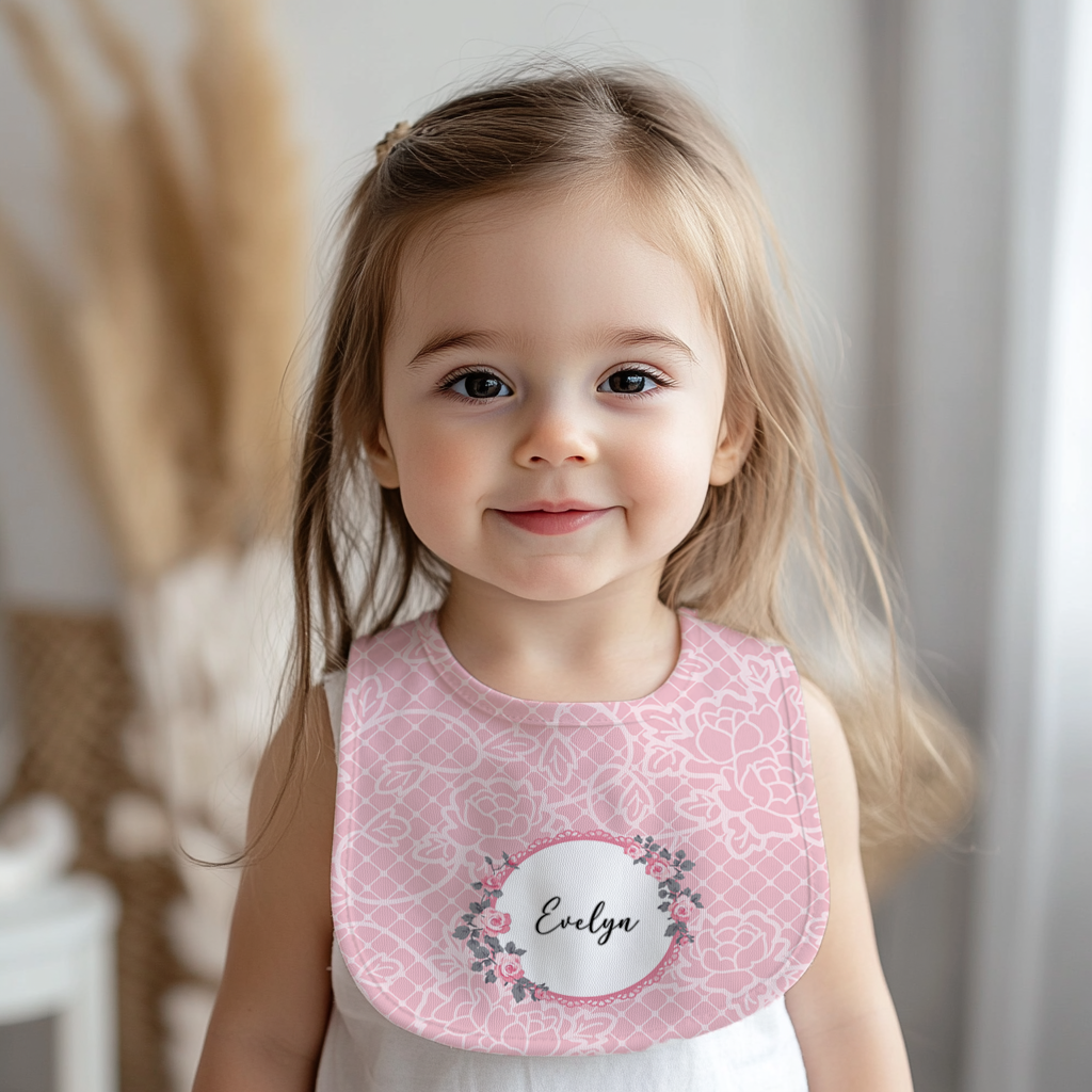 Roses and Lace Baby Bib