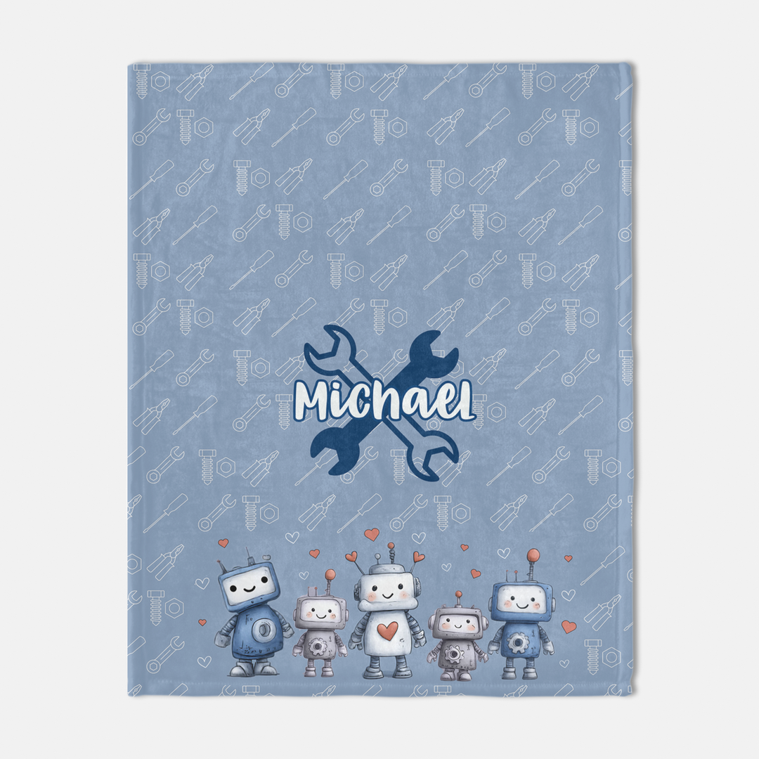 Blue Robot Blanket