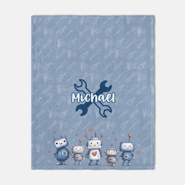Blue Robot Blanket