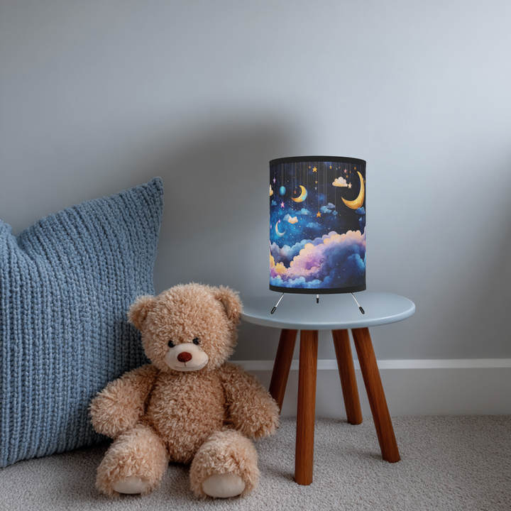 Celestial Moon and Starry Night Tripod Lamp