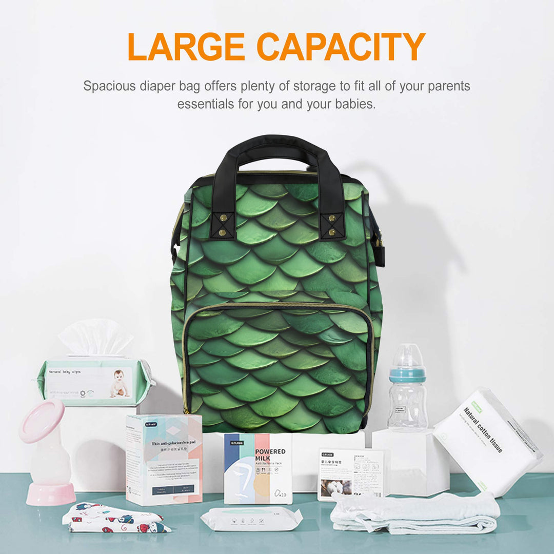 Green Dragon Scale Diaper Bag