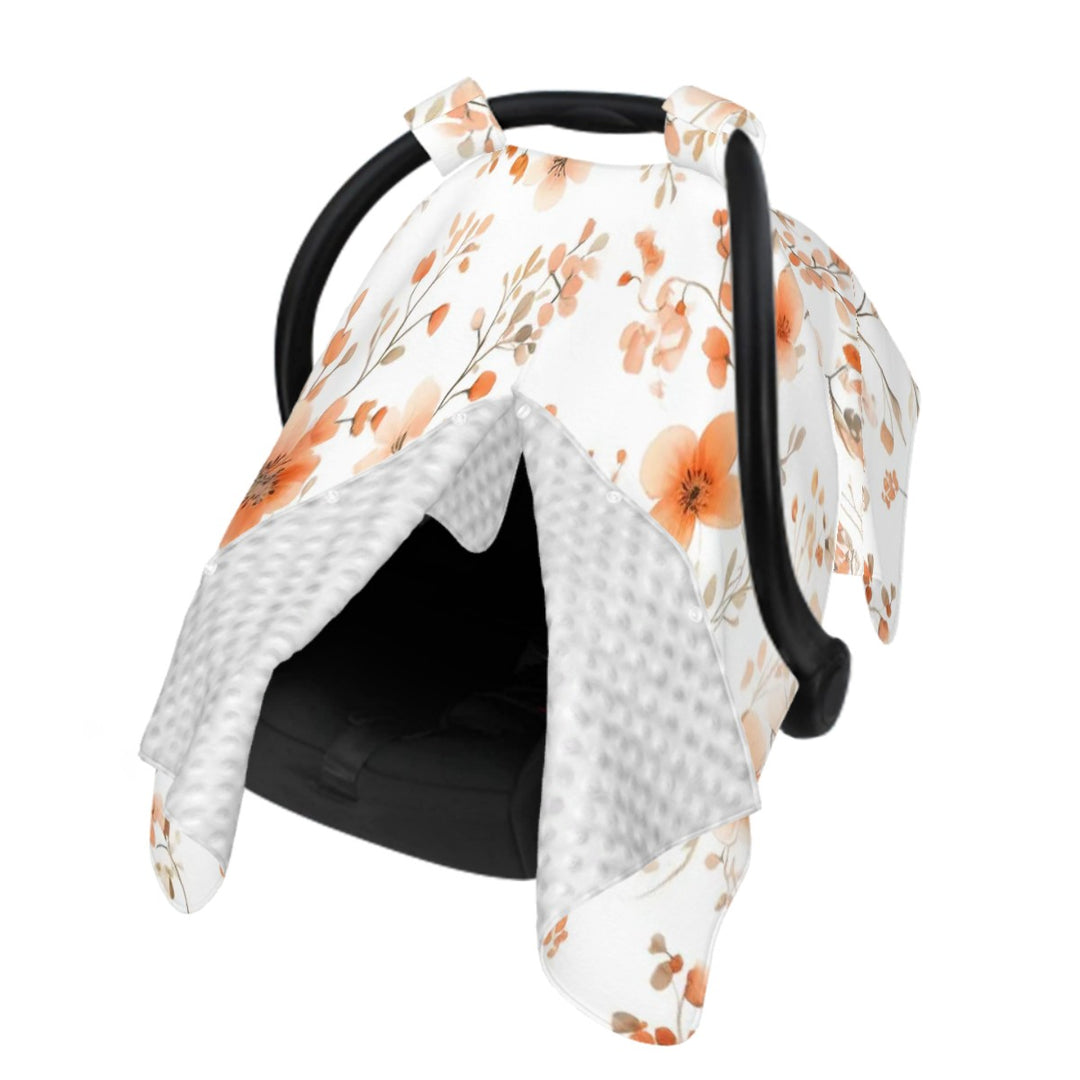 Peach Floral Car Seat & Breastfeeding Cover