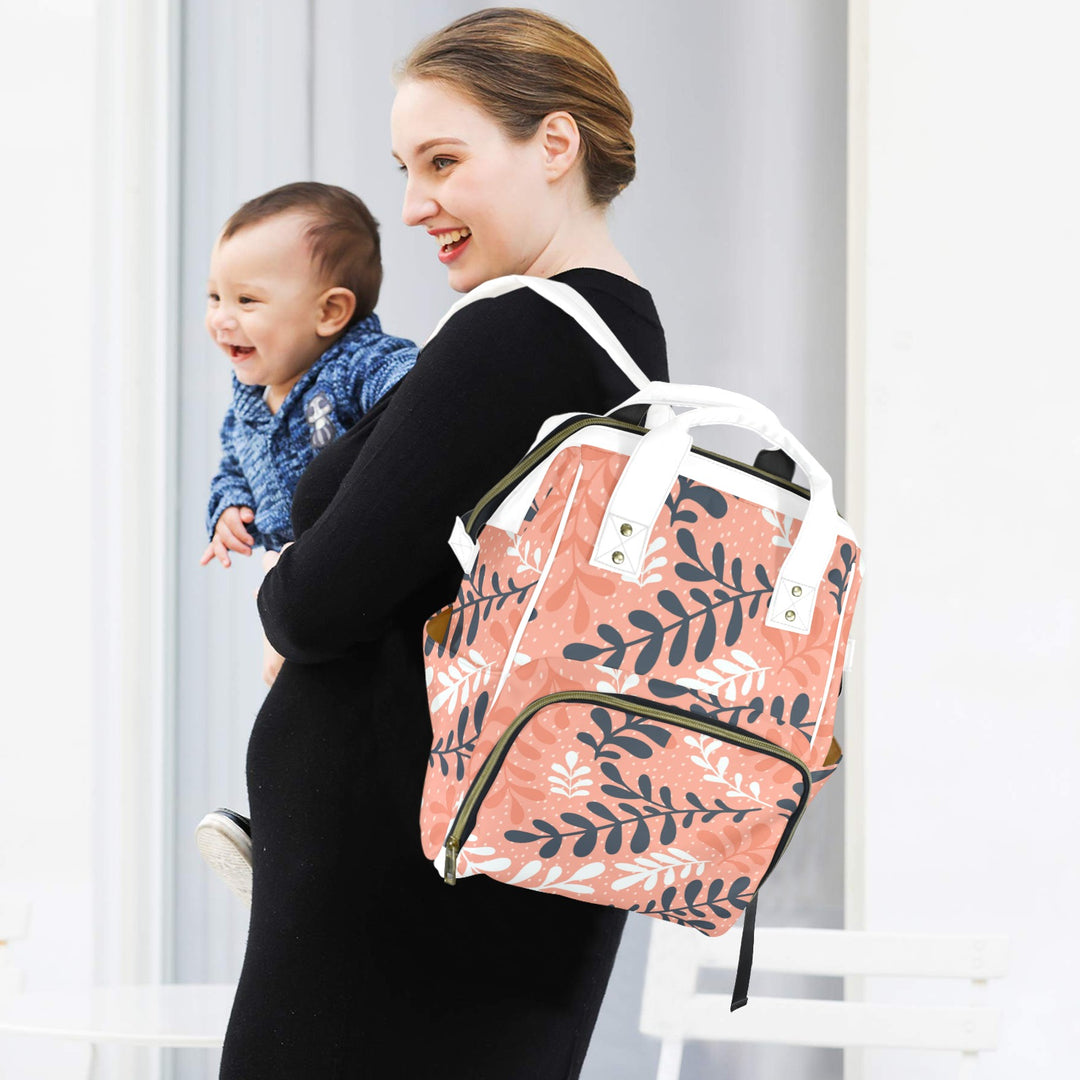Peach Boho Flower Diaper Bag