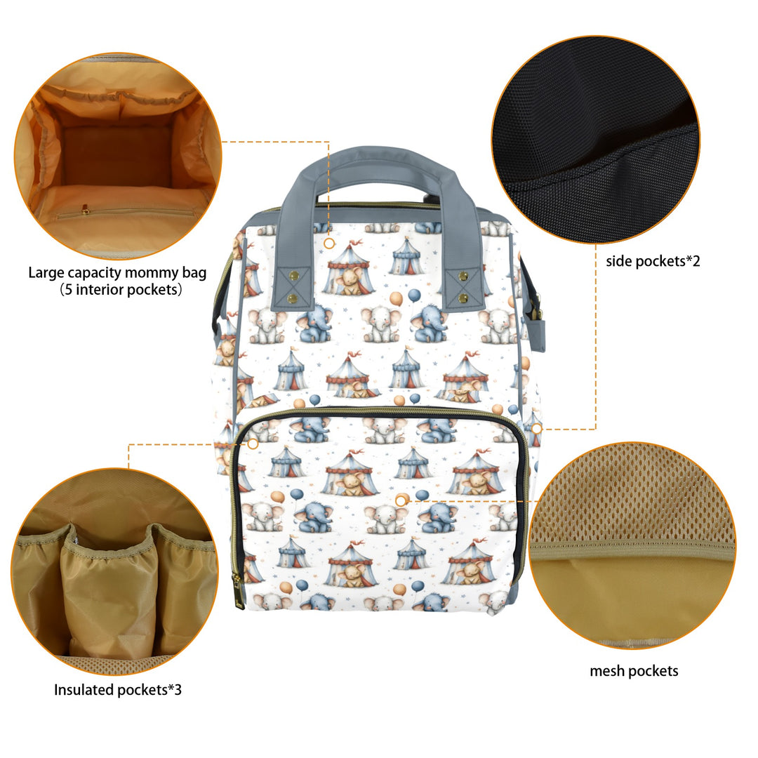 Whimsical Circus Diaper Bag