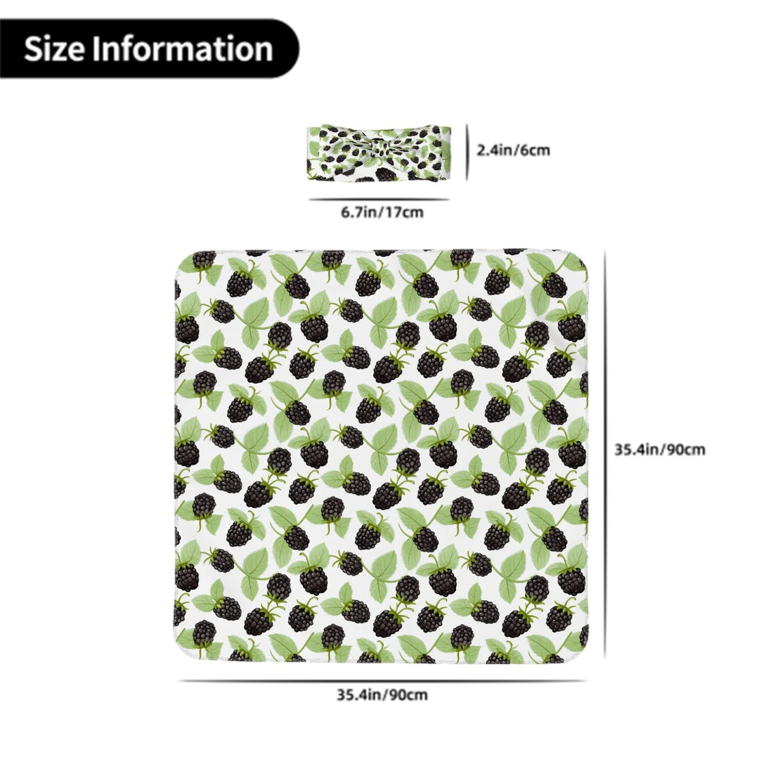 Blackberry Baby Headbands & Swaddle Blanket Set