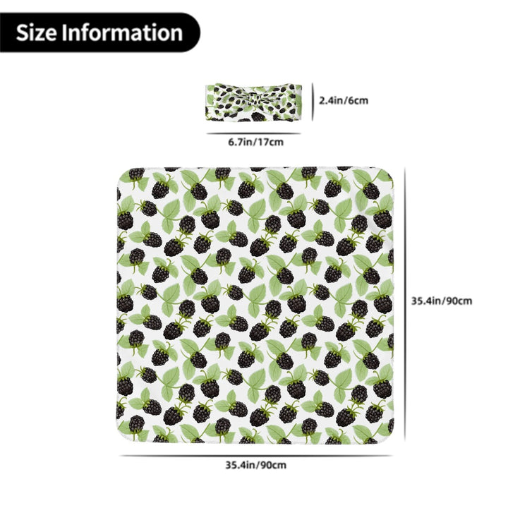 Blackberry Baby Headbands & Swaddle Blanket Set