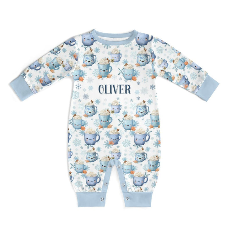 Blue Cocoa Mugs Long Sleeve Baby Romper