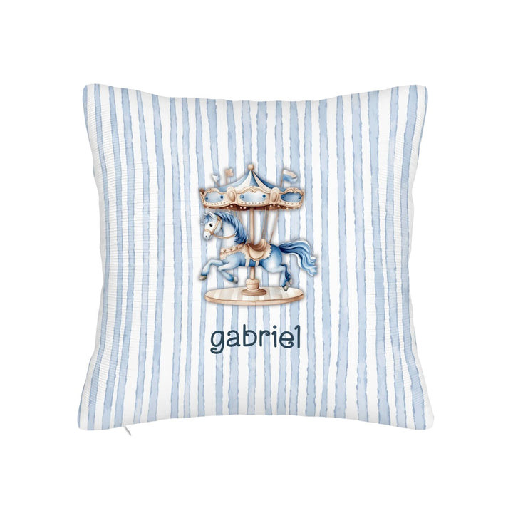 Blue Carousel Throw Pillow Covers