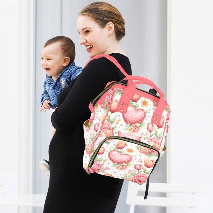 Roses and Hearts Diaper Bag