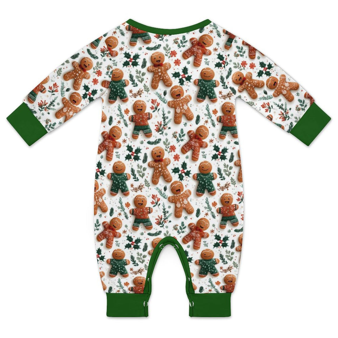 Gingerbread Long Sleeve Baby Romper