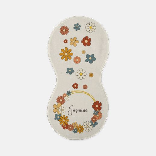 Flower Power Peanut Burp Cloth