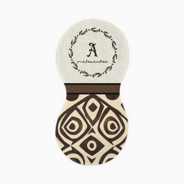Tribal Monogram Peanut Burp Cloth