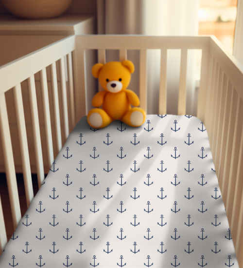 Anchors Away Fitted Crib Sheet