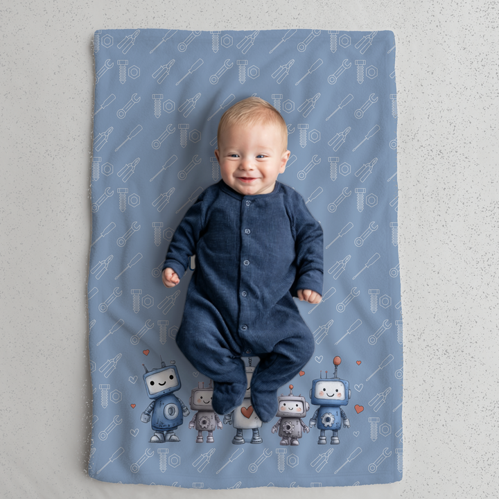 Blue Robot Blanket