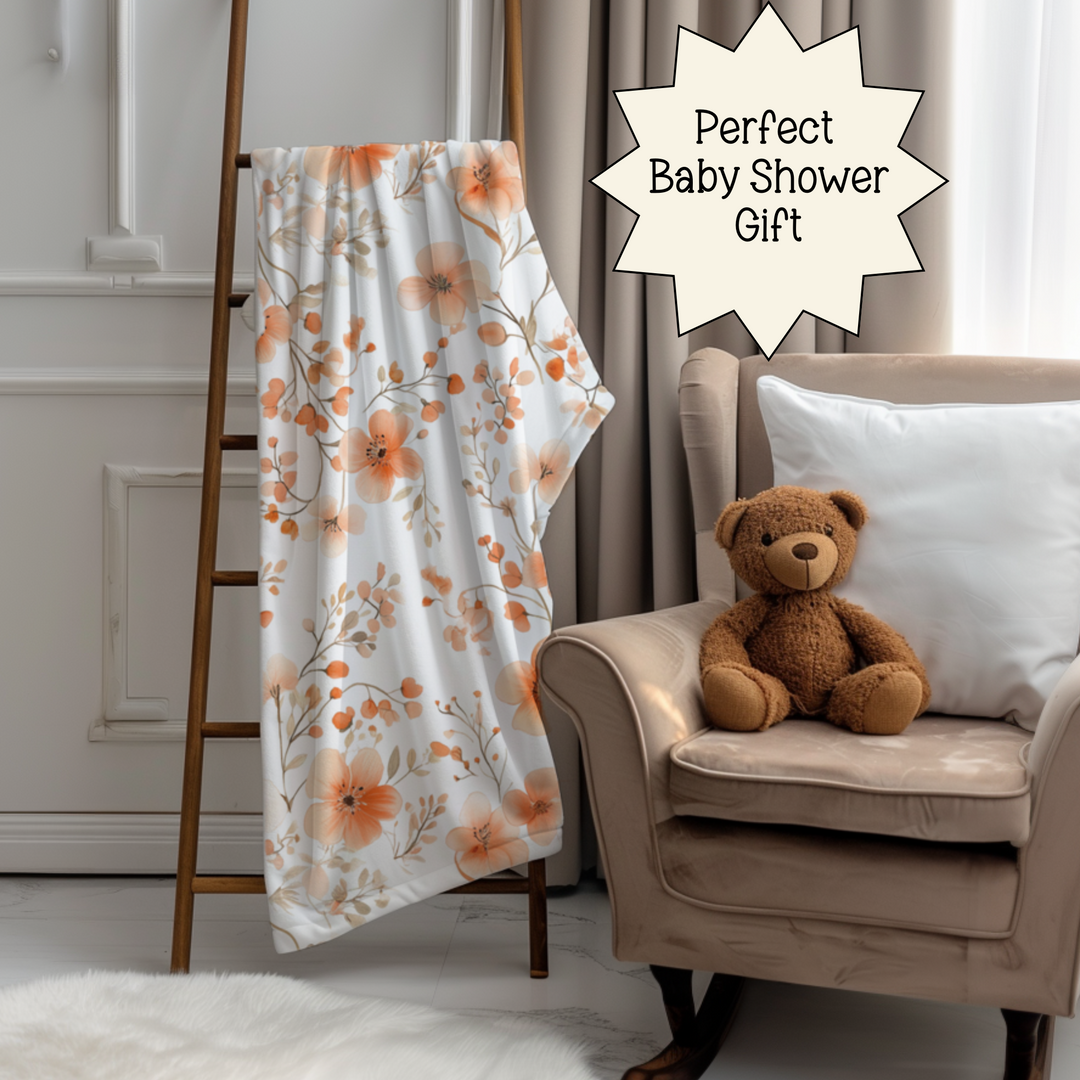Peach Floral Blanket