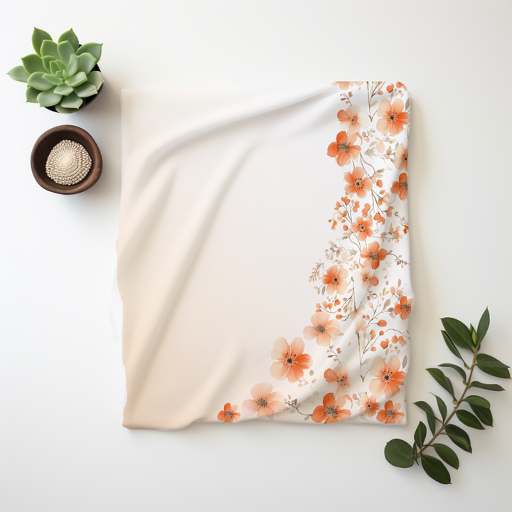 Peach Floral Swaddle Blanket