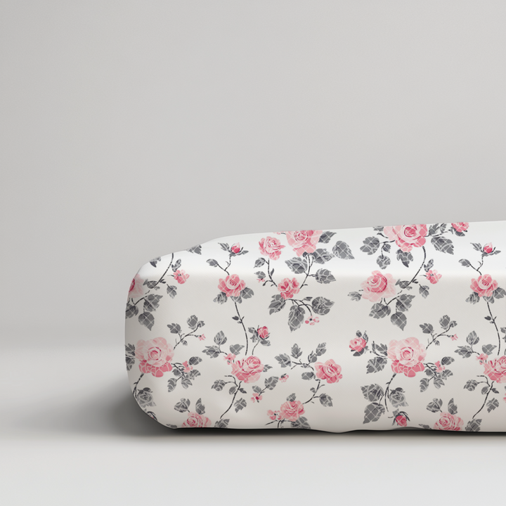 Roses and Lace Jersey Fitted Crib Sheet