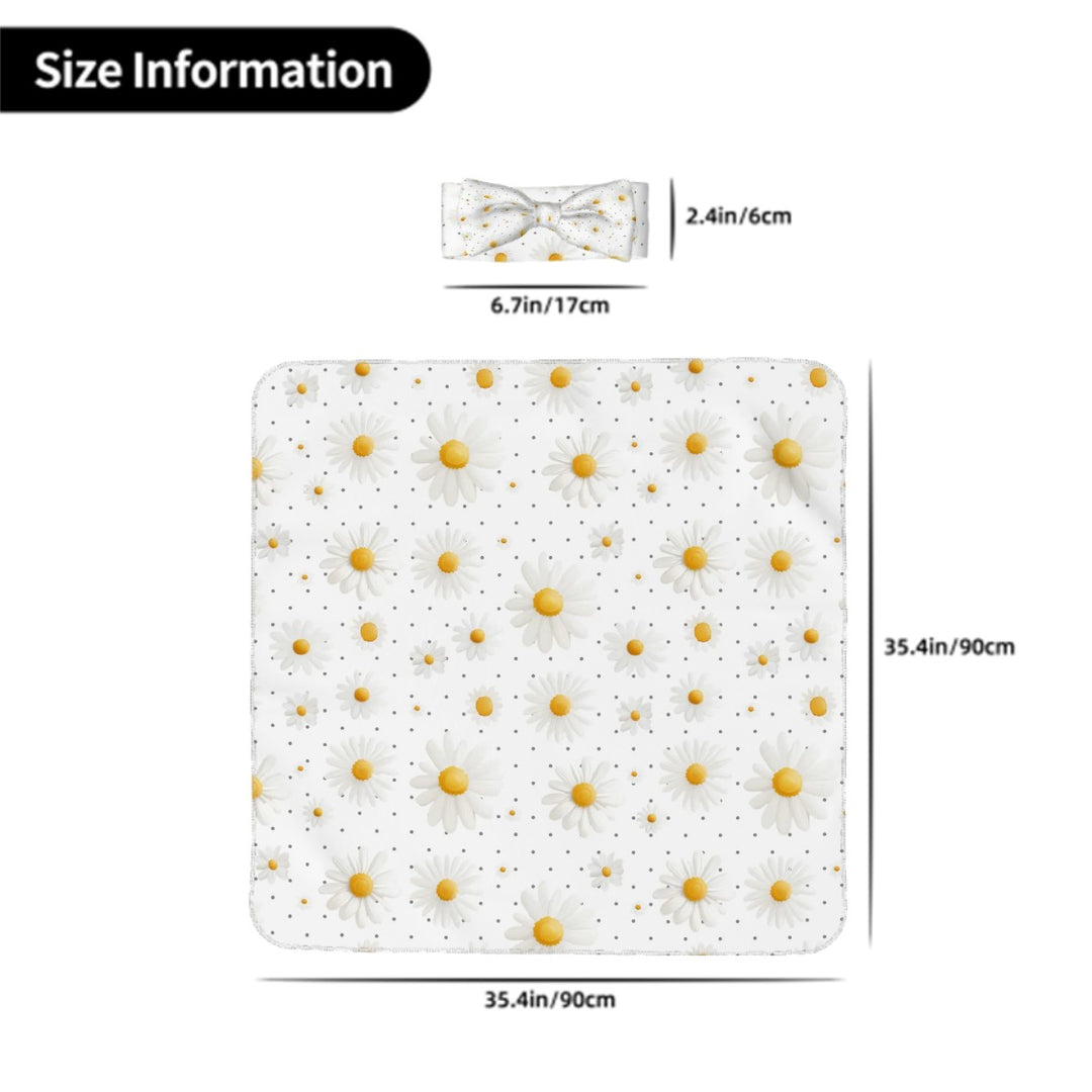 Daisy Baby Headbands & Swaddle Blanket Set