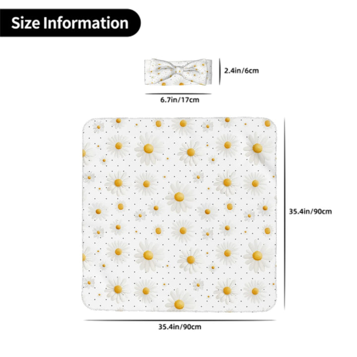 Daisy Baby Headbands & Swaddle Blanket Set