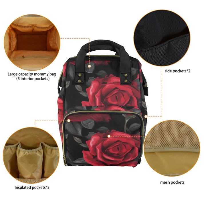 Red Rose Diaper Bag