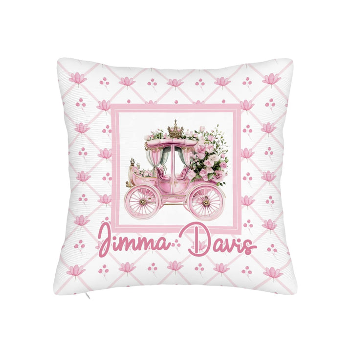 Pink Carriage Throw Pillow Covers