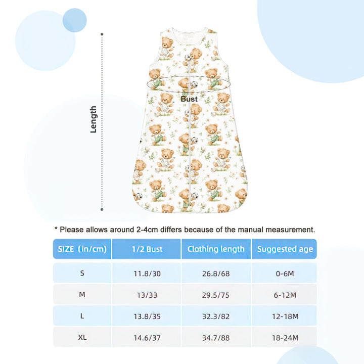 Teddy Bears Playing Soccer Sleeveless Baby Sleep Sack