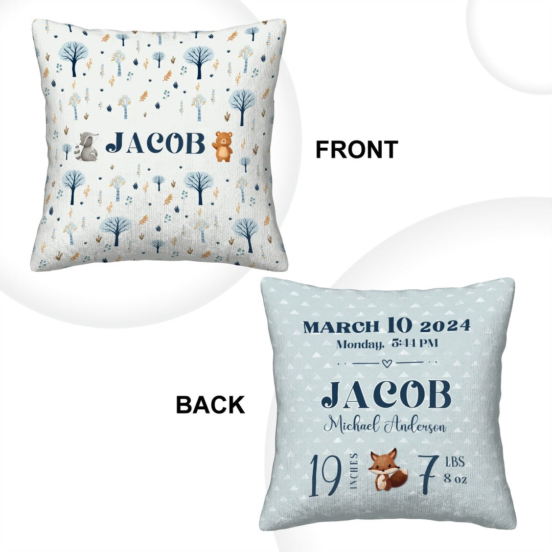 Woodland Animal Corduroy Throw Pillow Covers