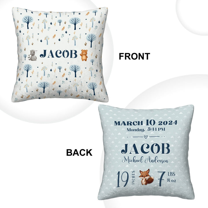 Woodland Animal Corduroy Throw Pillow Covers