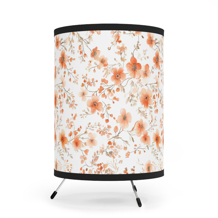 Peach Floral Tripod Lamp