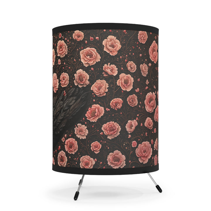 Black Swan and Pink Roses Lamp