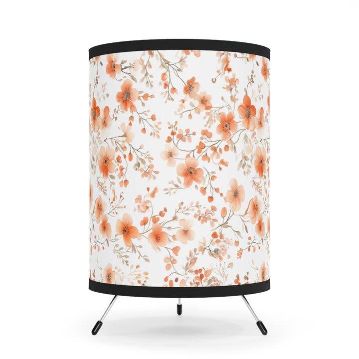 Peach Floral Tripod Lamp