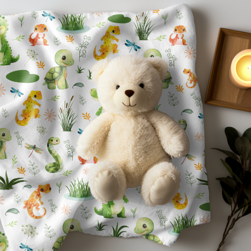 Swamp and Friends Swaddle Blanket
