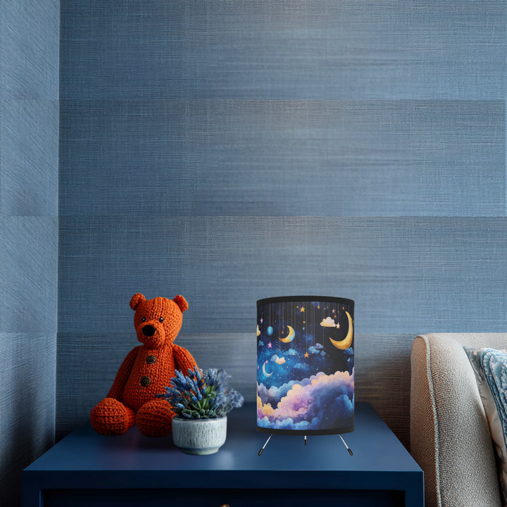 Celestial Moon and Starry Night Tripod Lamp