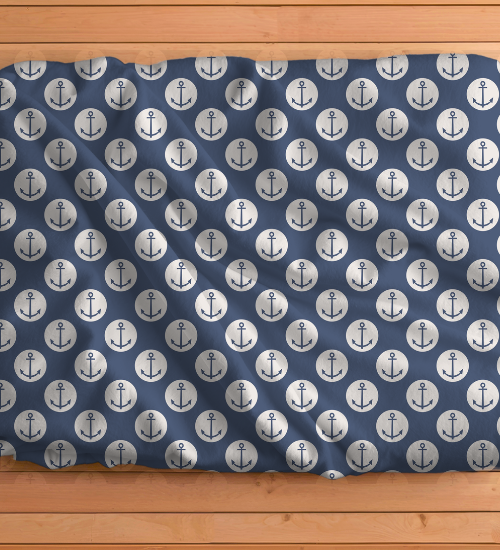 Anchors Away Blue Fitted Crib Sheet