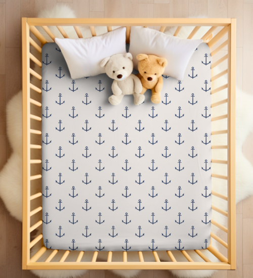 Anchors Away Fitted Crib Sheet