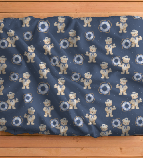 Teddy Bear Sailor Fitted Crib Sheet