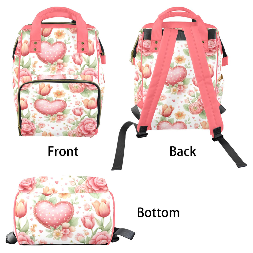 Roses and Hearts Diaper Bag