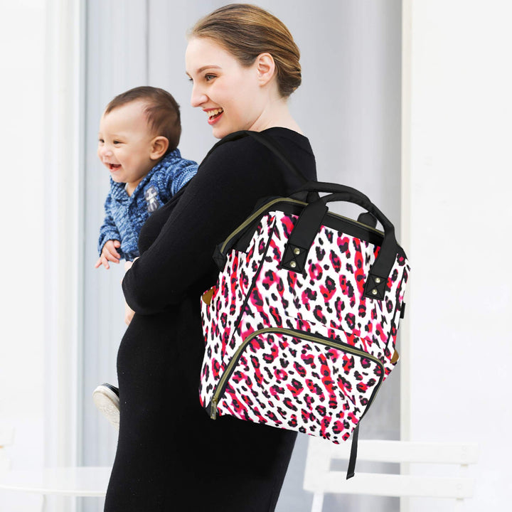 Red Leppard Print Diaper Bag