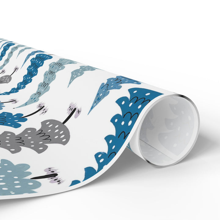 Blue Christmas Trees Wrapping Paper