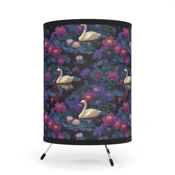 Swan Floral Pattern Tripod Lamp