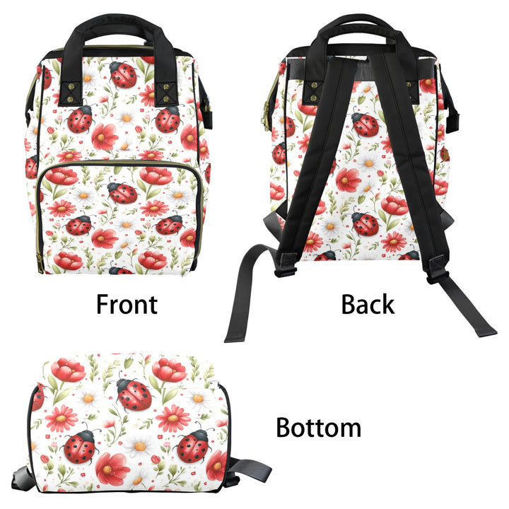 Ladybugs and Flowers Diaper Bag