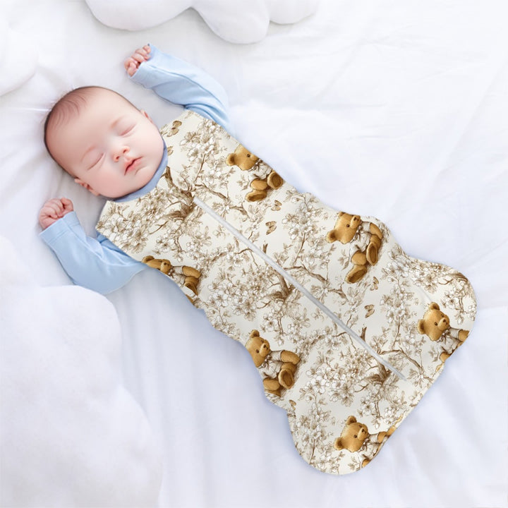 Teddy bear Toile Sleeveless Baby Sleep Sack