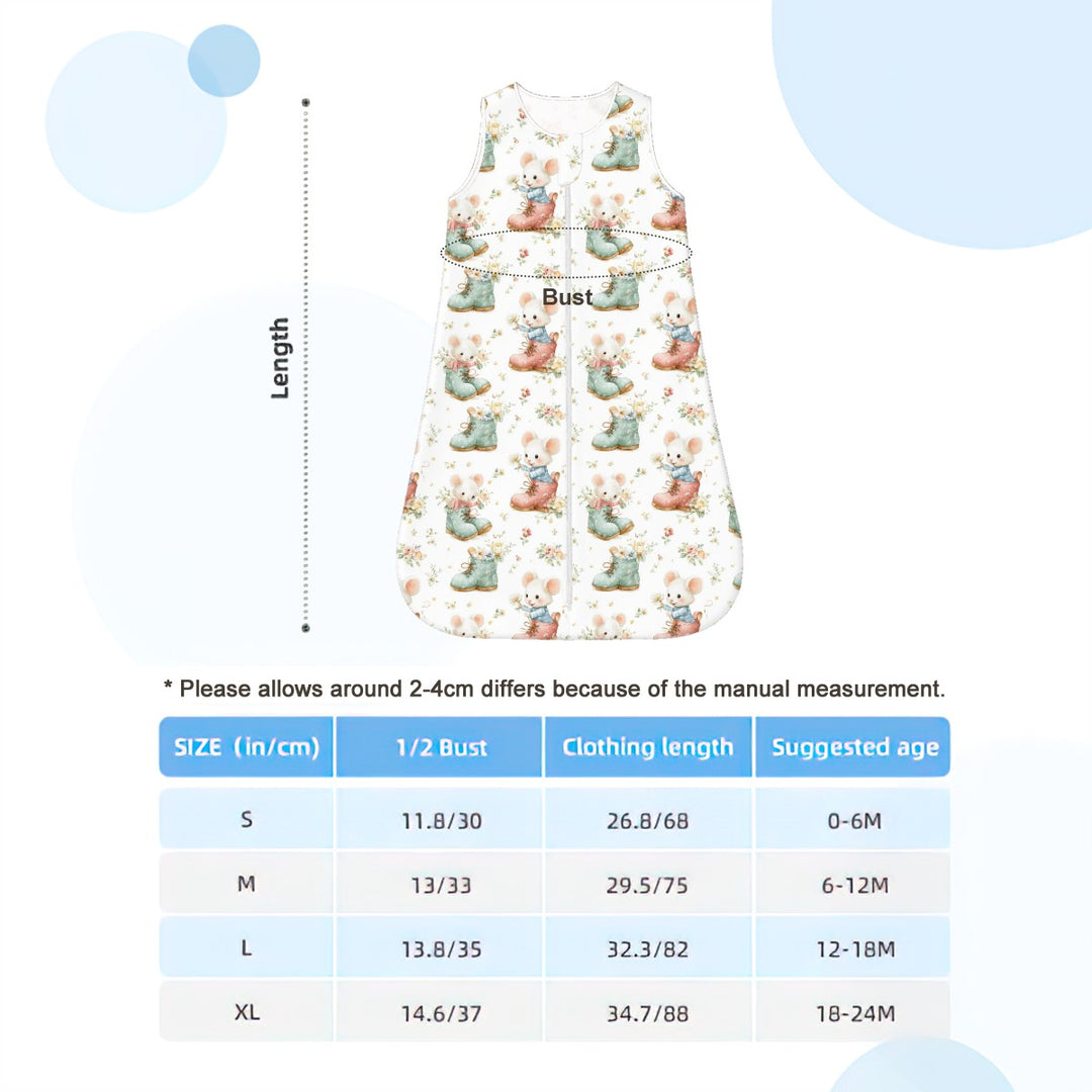 Mouse in Boots Sleeveless Baby Sleep Sack